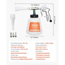 VEVOR Car Cleaning Gun 6-9.2Bar High-Pressure Air Blow Gun 1L Liquid Bottle