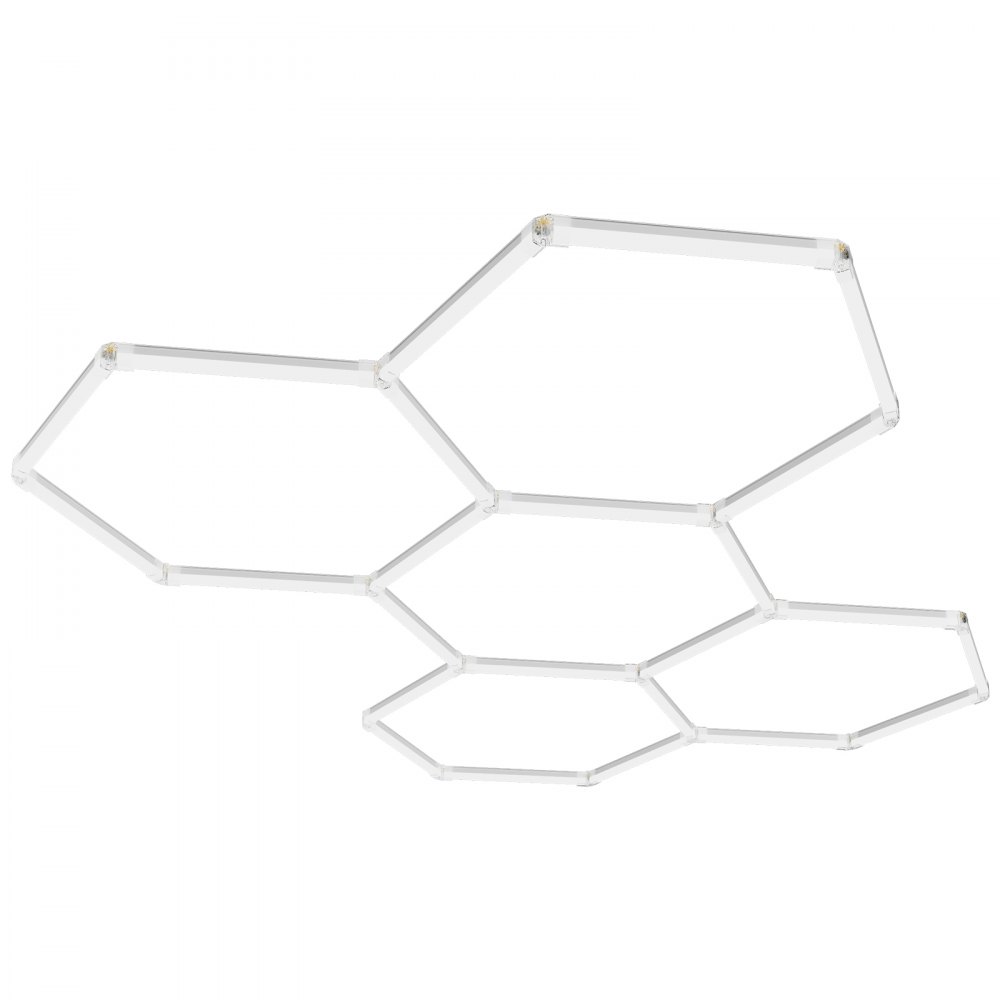 VEVOR Éclairage de garage hexagonal 26400LM Plafonnier LED en nid d'abeille à 5 grilles