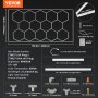 Luces de garaje hexagonales VEVOR 86400LM 14 rejillas Lámpara de techo LED con forma de panal para tienda