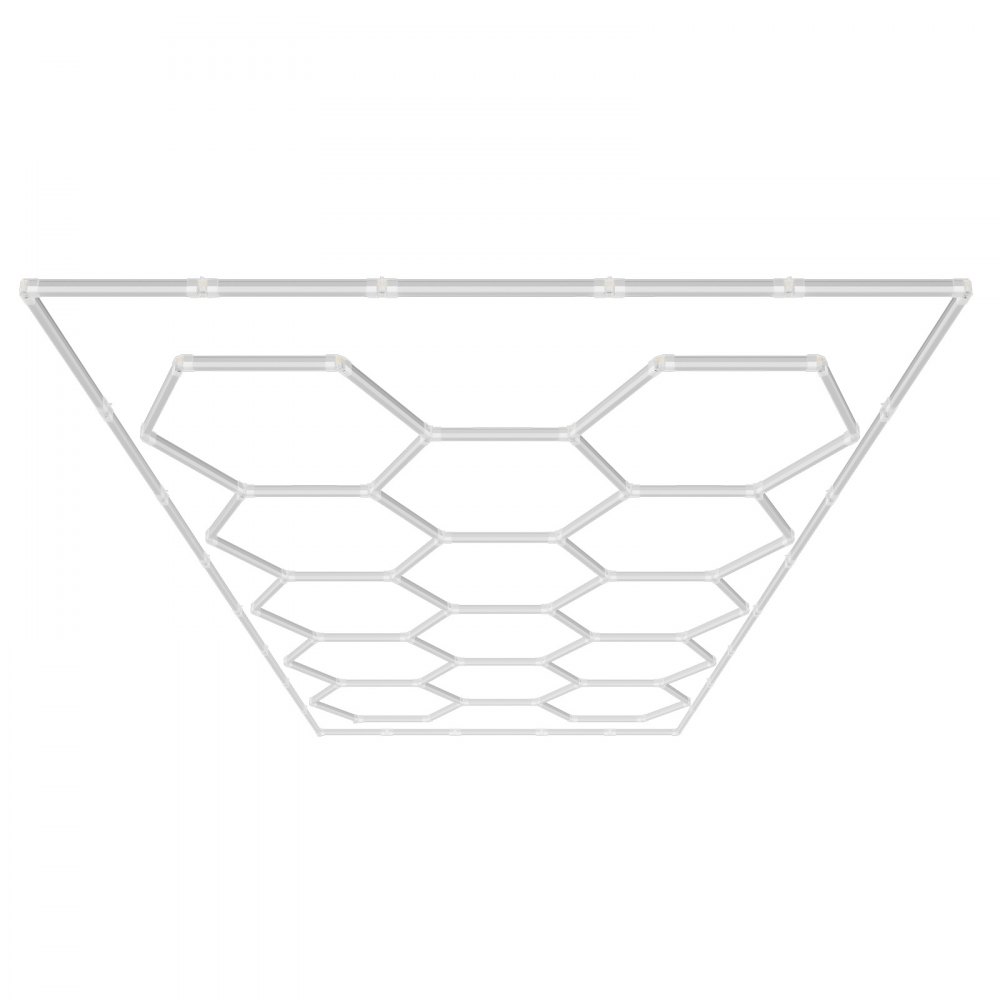 VEVOR Hexagon Garage Lights, 86400LM, 6500K 14 Grid Systems Honeycomb Hexagonal Garage LED Lights, DIY Cool White Car Detailing Garage Ceiling Lighting Bright Shop Light for Gym Basement Workshop