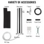 VEVOR Beer Tower, Single Faucet Tap Kegerator Tower, Stainless Steel Draft Beer Tower, 3" Diameter Column Beer Dispenser Tower, Beer Tower Kit with Hose, Wrench, Black Handle, 4 Nuts for Home & Bar