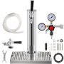 VEVOR kegerator kit with tap tower, co2 regulator, hoses, and installation hardware.