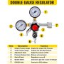 double gauge regulator parts for VEVOR kegerator kit with description and functions table.