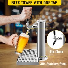 VEVOR Kegerator Tower Kit Beer Conversion Kit Single Faucet Keg Tower No Tank