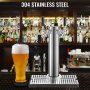 VEVOR Beer Tower, Dual Faucet Tap Kegerator Tower, Stainless Steel Draft Beer Tower with 12" x 7" Drip Tray, 3" Dia. Column Beer Dispenser Tower, Beer Tower Kit with Hose, Wrench, Cover for Home & Bar