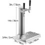 VEVOR Kegerator Tower Kit, kit de conversión de cerveza de doble grifo, kit de conversión de barril sin tanque, torre de barril de acero inoxidable, conversión de cerveza Kegarator de lujo con regulador de doble calibre y acoplador de barril de sistema D