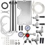 VEVOR Kegerator Tower Kit, kit de conversión de cerveza de doble grifo, kit de conversión de barril sin tanque, torre de barril de acero inoxidable, conversión de cerveza Kegarator de lujo con regulador de doble calibre y acoplador de barril de sistema D