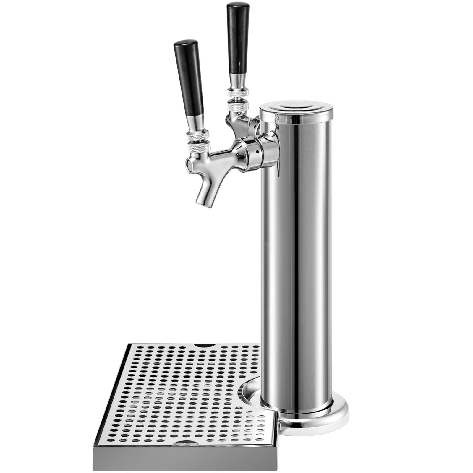VEVOR Kegerator Tower Kit, Double Tap Beer Conversion Kit, No Tank Keg Conversion Kit, Stainless Steel Keg Tower, Deluxe Kegarator Beer Conversion With Dual Gauge Regulator & D-System Keg Coupler