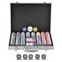 VEVOR Poker Chip Set, 500-Piece Poker Set, Complete Poker Playing Game Set with Aluminum Carrying  Case, 11.5 Gram Casino Chips, Cards, Buttons and Dices, for Texas Hold'em, Blackjack, Gambling