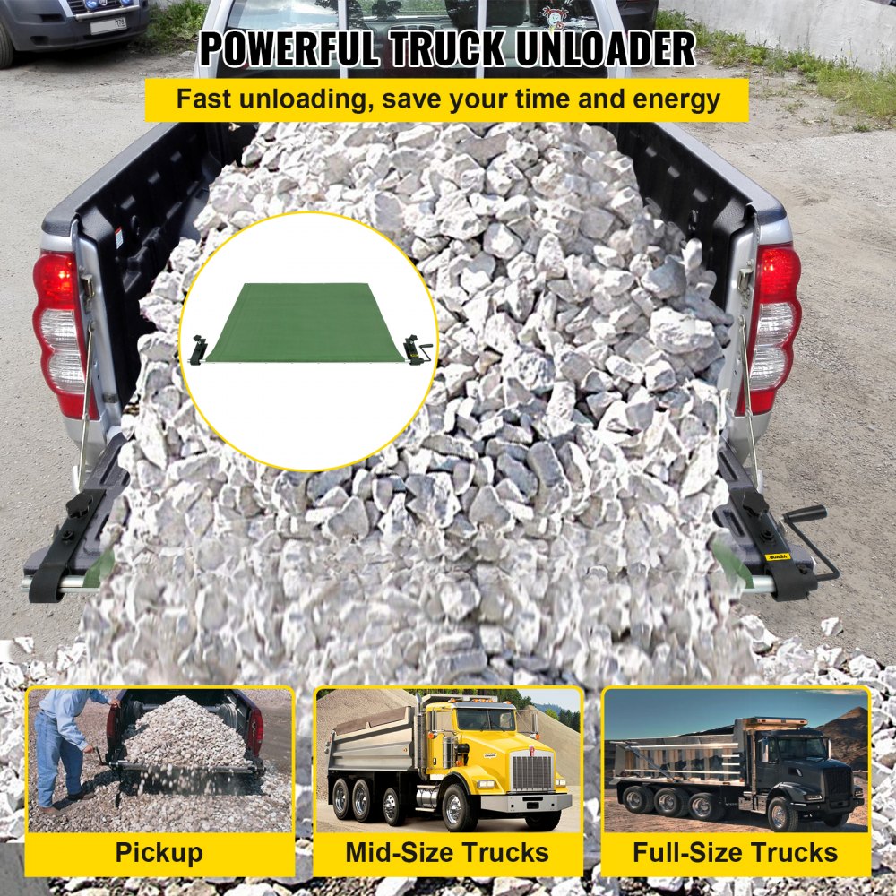 VEVOR Truck Bed Unloader, 2000 lbs/907 kg Capacity Cargo Mat, Heavy Duty Pickup Truck Unloader with Convenient Hand Crank, Professional Pickup Bed Unloader Fits for Full Size, Mid Size Trucks