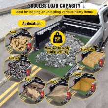 VEVOR Truck Bed Unloader, 2000 lbs/907 kg Capacity Cargo Mat, Heavy Duty Pickup Truck Unloader with Convenient Hand Crank, Professional Pickup Bed Unloader Fits for Full Size, Mid Size Trucks