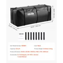 Hitch Cargo Carrier Bag 46.65 x 20.08 x 19.69 in (12 Cubic Feet) Waterproof