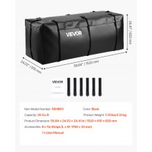 Hitch Cargo Carrier Bag 59.84 x 24.02 x 24.41 in (20 Cubic Feet) Waterproof