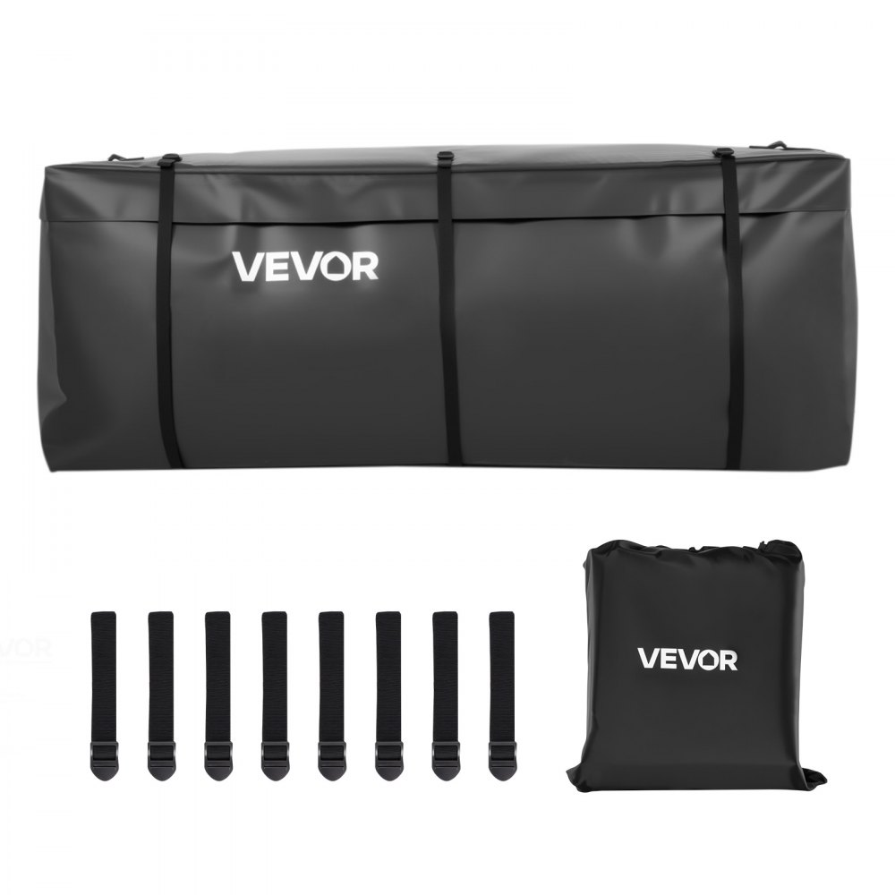 VEVOR Hitch Cargo Carrier Bag, Waterproof 840D PVC, 59.84 x 23.9 x 24.02 in (20 Cubic Feet), Heavy Duty Cargo Bag for Truck Bed Storage with 8 Reinforced Straps, Suitable for Car Vans Hitch Basket