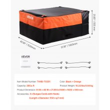 Truck Bed Cargo Bag 51.18 x 40.16 x 21.85 in (26 Cu. ft) Waterproof 840D PVC