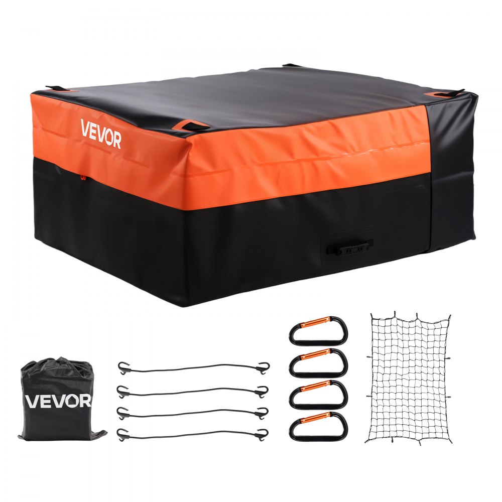 VEVOR Truck Bed Cargo Bag, Waterproof 840D PVC, 51.18 x 40.16 x 21.85 in (26 Cu. ft), Heavy Duty Cargo Bag for Truck Bed with Bungee Cords, Net and Carabiners, Fits a Variety of SUV & Pickup Trucks