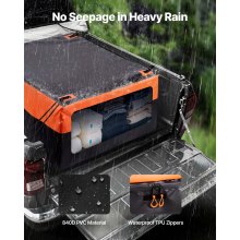 Truck Bed Cargo Bag 51.18 x 40.16 x 21.85 in (26 Cu. ft) with Net & Carabiners