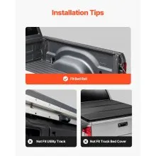 VEVOR Overland Truck Bed Rack, 14.4-17.3 in Height, Adjustable Bed Cargo Rack with Security LED Light, Compatible with Ram 1500/Tundra/Silverado 1500/F150/Gladiator JT/Colorado/Canyon/Ranger/Maverick