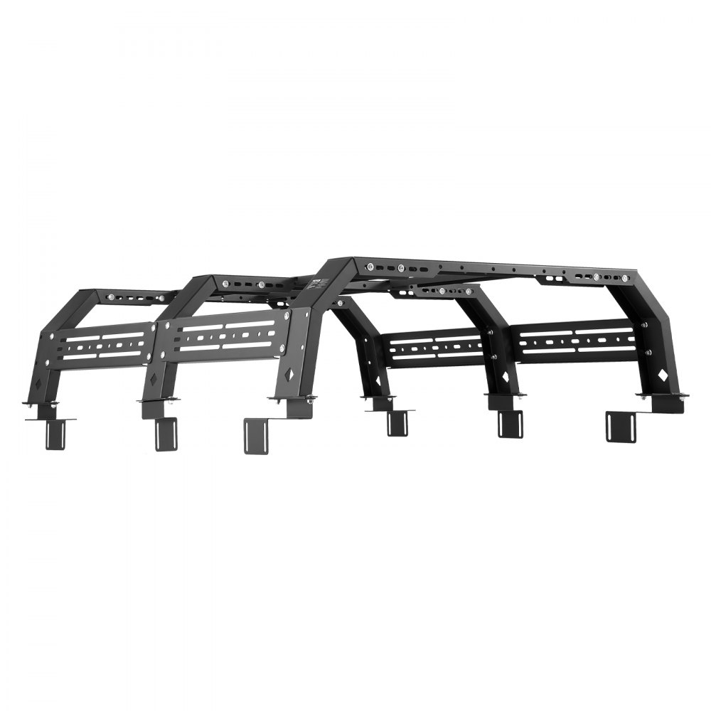 VEVOR Overland Truck Bed Rack, 51.2-65.4 in Width, Adjustable Overland Bed Cargo Rack with Sidebar, 900 lbs Static Capacity, Compatible with Mid-Size Trucks Tacoma/Ranger/Gladiator JT/Colorado
