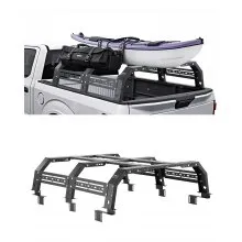 VEVOR Overland Truck Bed Rack, 51.2-65.4 in Width, Adjustable Overland Bed Cargo Rack with Sidebar, 900 lbs Static Capacity, Compatible with Mid-Size Trucks Tacoma/Ranger/Gladiator JT/Colorado/Canyon