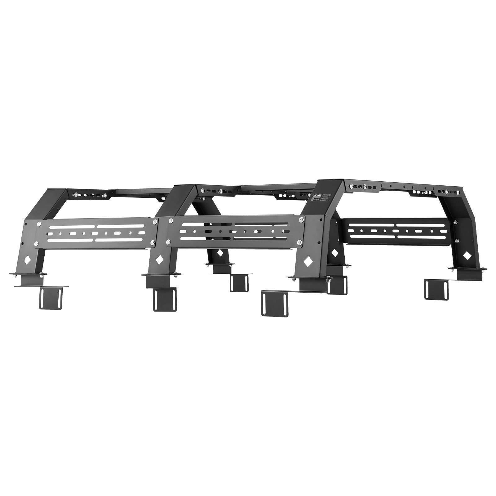 VEVOR Overland Truck Bed Rack, 51.2-65.4 in Width, Adjustable Overland Bed Cargo Rack with Sidebar, 900 lbs Static Capacity, Compatible with Mid-Size Trucks Tacoma/Ranger/Gladiator JT/Colorado