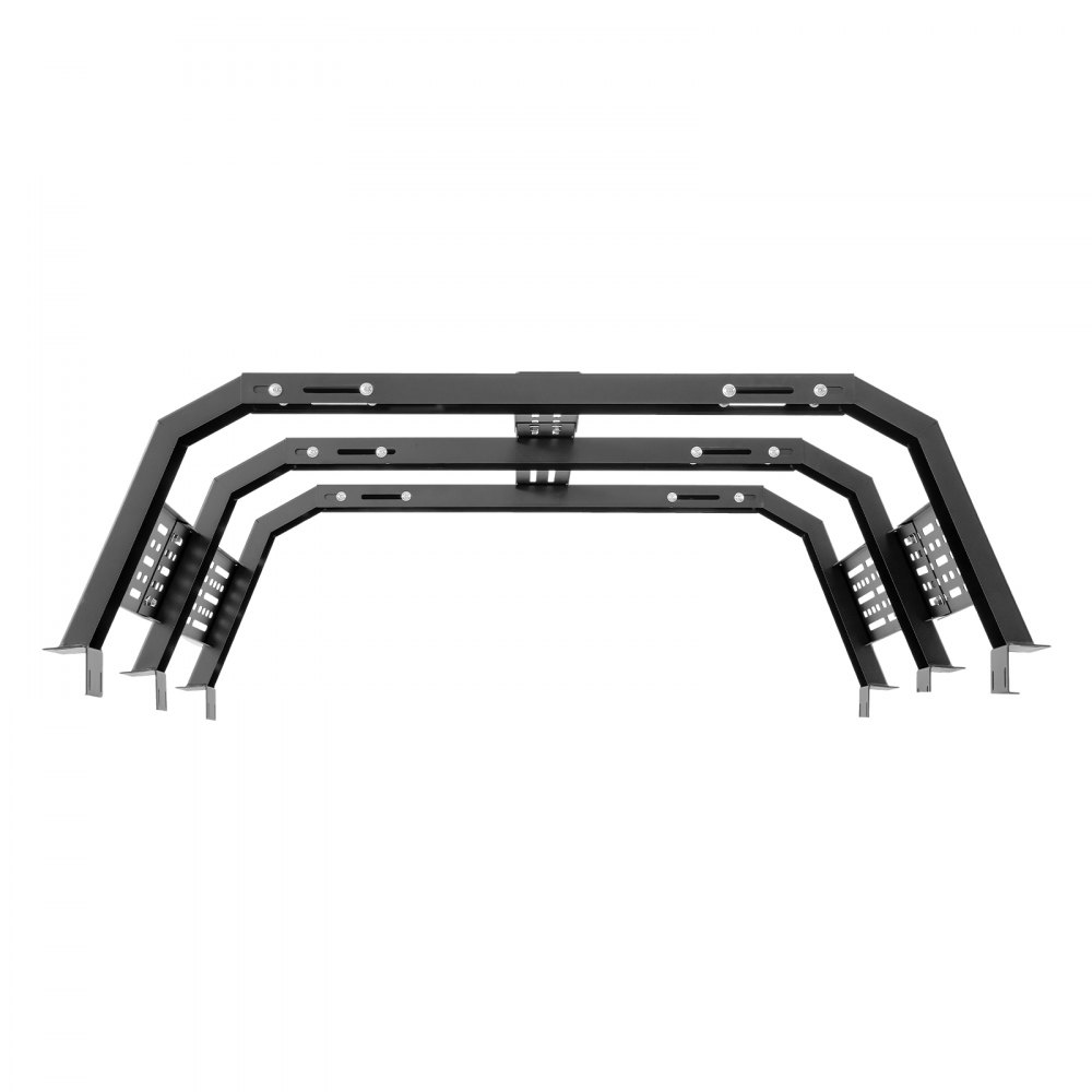 VEVOR Overland Truck Bed Rack, 137.92-173.48 cm Width, Adjustable Overland Bed Cargo Rack with Sidebar and 408.2 kg Static Load Capacity, Heavy Duty Steel, Compatible with Full Size & Mid-Size Trucks