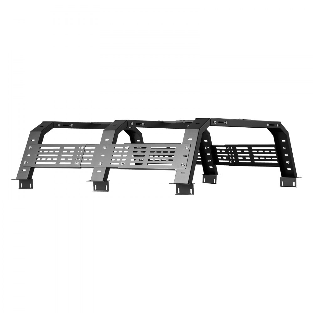 VEVOR Overland Truck Bed Rack, 54.3-68.3 in Width, Adjustable Overland Bed Cargo Rack with Sidebar and 900 lbs Static Load Capacity, Heavy Duty Steel, Compatible with Full Size and Mid-Size Trucks