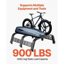 VEVOR Overland Truck Bed Rack, 54.3-68.3 in Width, Adjustable Overland Bed Cargo Rack with Sidebar and 900 lbs Static Load Capacity, Heavy Duty Steel, Compatible with Full Size and Mid-Size Trucks