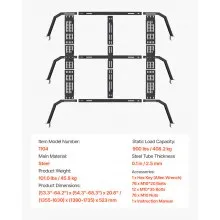 VEVOR Overland Truck Bed Rack, 54.3-68.3 in Width, Adjustable Overland Bed Cargo Rack with Sidebar and 900 lbs Static Load Capacity, Heavy Duty Steel, Compatible with Full Size and Mid-Size Trucks