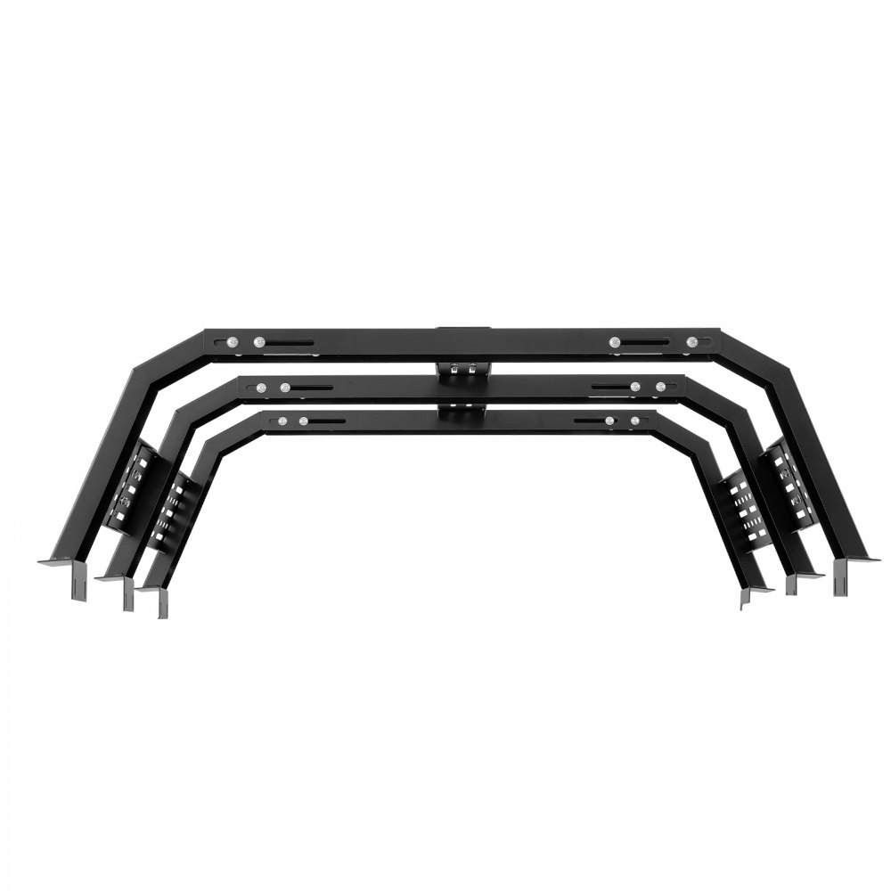 VEVOR Overland Truck Bed Rack, 125-172.5 cm Width, Adjustable Overland Bed Cargo Rack with Sidebar, 408.2 kg Static Load Capacity, Heavy Duty Steel, for Mid-Size Trucks, Fit Tacoma / Gladiator JT