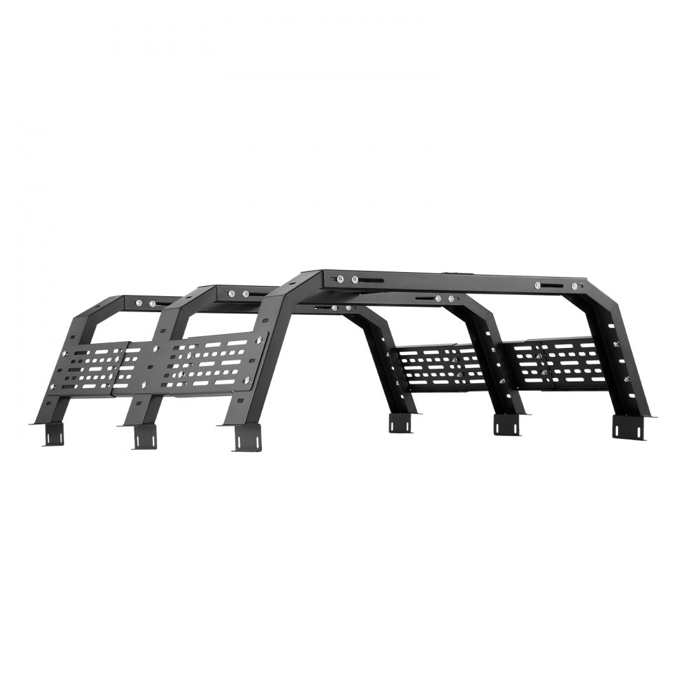 VEVOR Overland Truck Bed Rack, 125-172.5 cm Width, Adjustable Overland Bed Cargo Rack with Sidebar, 408.2 kg Static Load Capacity, Heavy Duty Steel, for Mid-Size Trucks, Fit Tacoma / Gladiator JT