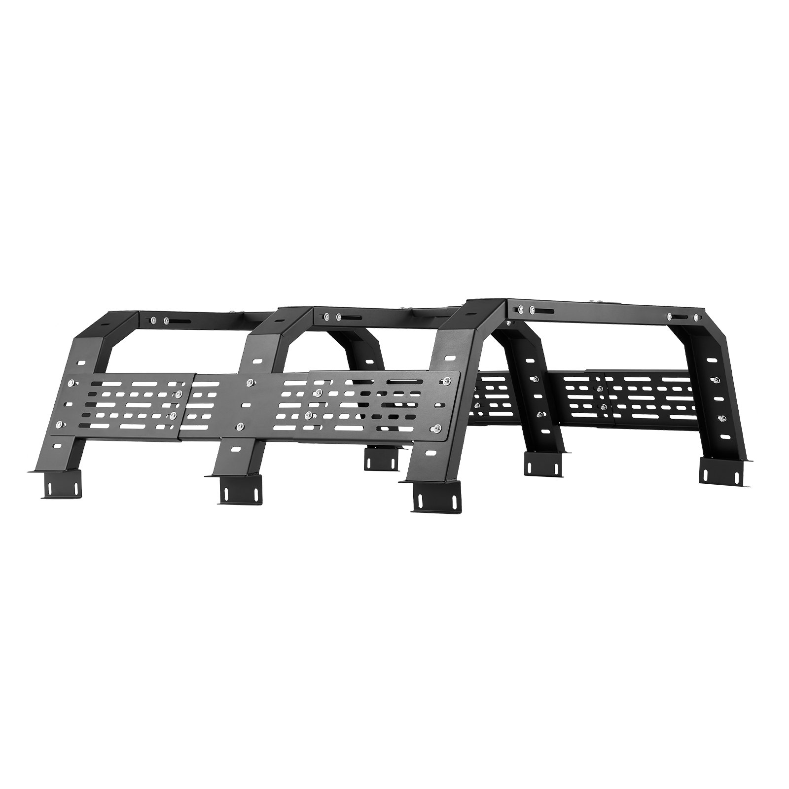 VEVOR Overland Truck Bed Rack, 125-172.5 cm Width, Adjustable Overland Bed Cargo Rack with Sidebar, 408.2 kg Static Load Capacity, Heavy Duty Steel, for Mid-Size Trucks, Fit Tacoma / Gladiator JT