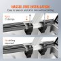 hassle-free installation of VEVOR truck rack with 8pcs c-clamps, requiring no drilling.