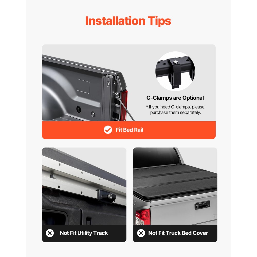 VEVOR Truck Ladder Rack, 124.46-185.42 cm Width, Extendable Universal Cargo Rack, Heavy Duty Steel with 362.9 kg Static Capacity, Ideal for Canoes, Surfboards, Ladders, Lumber, Tents & Large Cargo