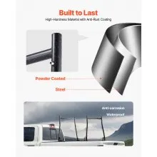 VEVOR Truck Ladder Rack, 49-73 in Width, Extendable Universal Cargo Rack, Heavy Duty Steel with 800 lbs Static Load Capacity, Ideal for Canoes, Surfboards, Ladders, Lumber, Tents, and Large Cargo