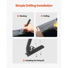 VEVOR Truck Ladder Rack, 49-73 in Width, Extendable Universal Cargo Rack, Heavy Duty Steel with 800 lbs Static Load Capacity, Ideal for Canoes, Surfboards, Ladders, Lumber, Tents, and Large Cargo