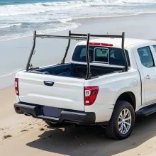 VEVOR Truck Ladder Rack, 49-73 in Width, Extendable Universal Cargo Rack, Heavy Duty Steel with 800 lbs Static Load Capacity, Ideal for Canoes, Surfboards, Ladders, Lumber, Tents, and Large Cargo