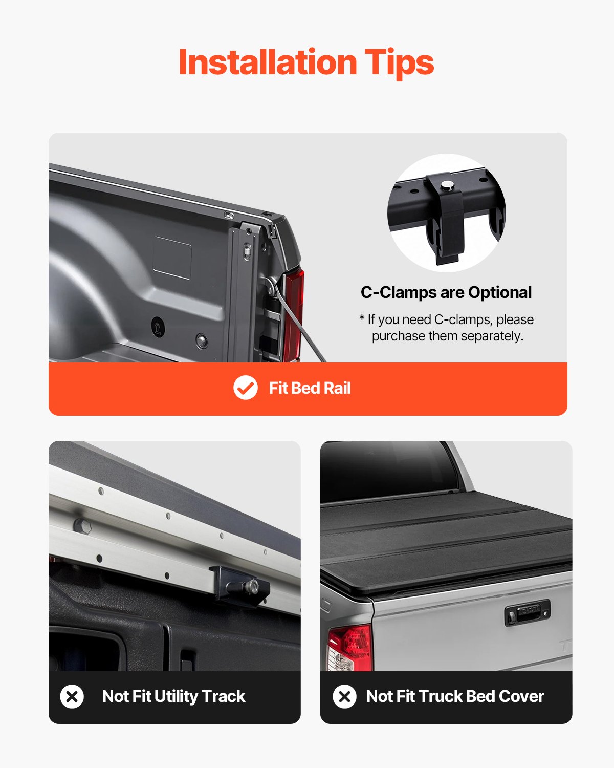 VEVOR Truck Ladder Rack, 124.46-185.42 cm Width, Extendable Universal Cargo Rack, Heavy Duty Steel with 362.9 kg Static Capacity, Ideal for Canoes, Surfboards, Ladders, Lumber, Tents & Large Cargo