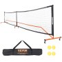 VEVOR Pickleball Net Set, 22FT Regulation Size Portable Pickleball System with Carrying Bag, Balls, and Wheels, Weather Resistant Steady Metal Frame & Strong PE Net, for Outdoor Backyard Driveway