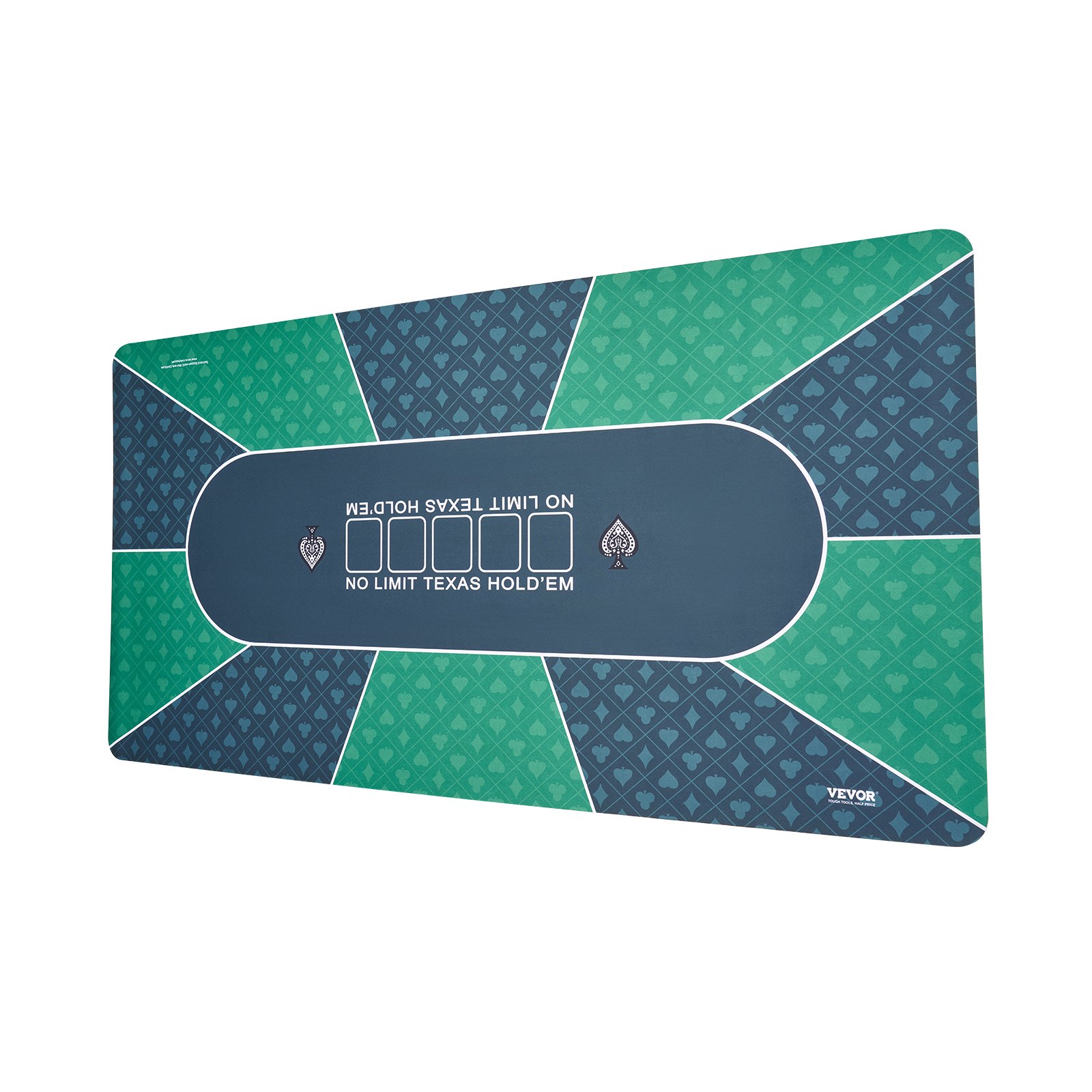 VEVOR Poker Table Top, 70 x 35 Inch Poker Mat for Table, 6-8 Players Foldable Poker Table Top with Carrying Bag, Folding Poker Table Topper for Poker Games, Poker Room, Rectangle, Green