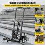 VEVOR Stair Climbing Cart 330lbs Capacity, Portable Folding Trolley with 6 Wheels, Stair Climber Hand Truck With Adjustable Handle For Pulling, All Terrain Heavy Duty Dolly Cart For Stairs