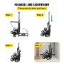 VEVOR Stair Climbing Cart 330lbs Capacity, Portable Folding Trolley With 5Inch Wheels, Stair Climber Hand Truck With Adjustable Handle For Pulling, All Terrain Heavy Duty Dolly Cart For Stairs(01-02)