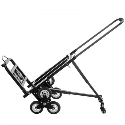 VEVOR Stair Climbing Cart, Portable Folding Trolley with 8 Wheels, Stair Climber Hand Truck with Adjustable Handle for Pulling, All Terrain Heavy Duty Dolly Cart for Stairs (Black-330 lbs-8 Wheels)