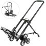 VEVOR Chariot d'escalier pliable portable avec 8 roues, diable grimpeur d'escalier avec poignée réglable pour tirer, chariot robuste tout terrain pour escaliers (noir-330 lb-8 roues)