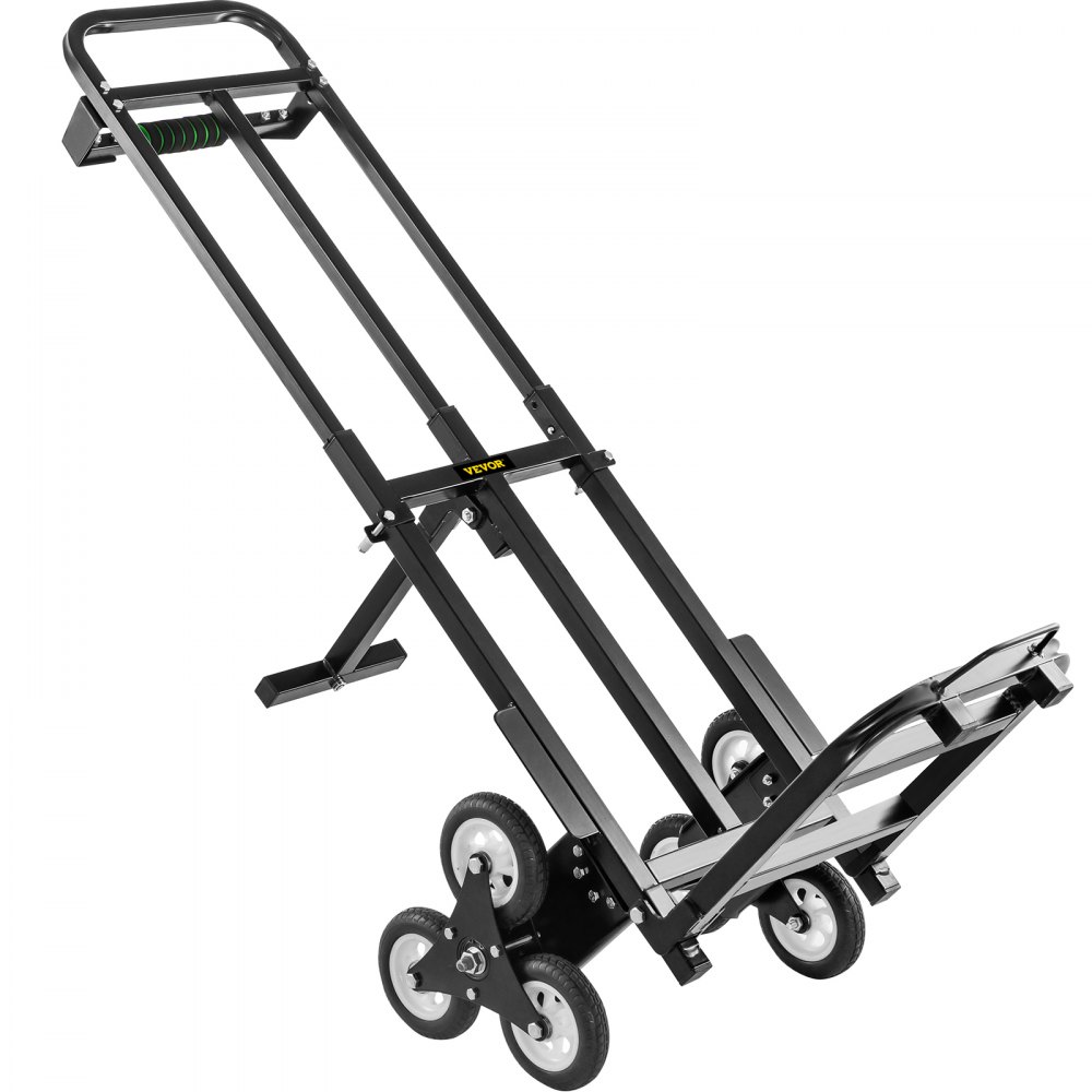 VEVOR Stair Climbing Cart 460lbs Capacity, Portable Folding Trolley with 6 Wheels, Stair Climber Hand Truck With Adjustable Handle For Pulling, All Terrain Heavy Duty Dolly Cart For Stairs(02-01)