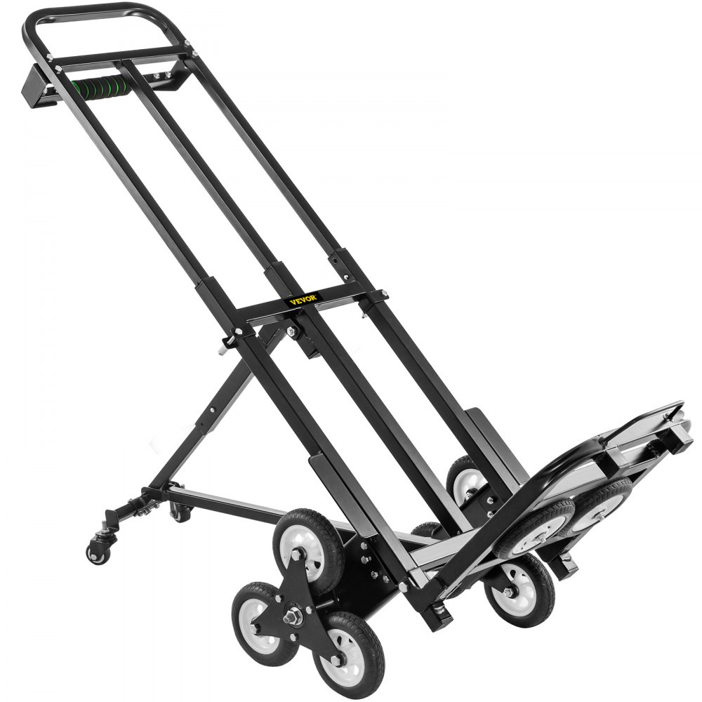 VEVOR Stair Climbing Cart 460lbs Capacity, Portable Folding Trolley With 5Inch and 1.5Inch Wheels, Stair Climber Hand Truck With Adjustable Handle, All Terrain Heavy Duty Dolly Cart For Stairs