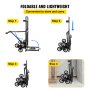 VEVOR Stair Climbing Cart 460lbs Capacity, Portable Folding Trolley with 5Inch and 1.5Inch Wheels, Stair Climber Hand Truck with Adjustable Handle, All Terrain Heavy Duty Dolly Cart for Stairs