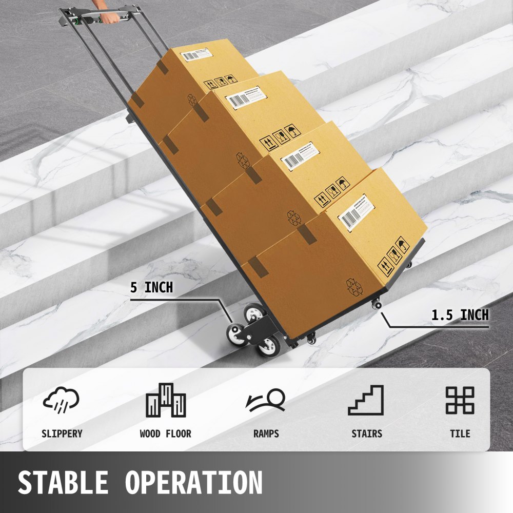 Enhanced Stair Climbing Cart Portable 600lbs Largest Capacity Terrain Hand Truck