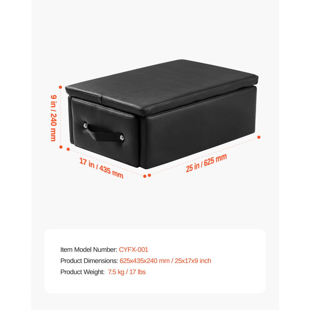 VEVOR Pilates Box for Reformer, 25x17x9 In Pilates Reformers Sitting Box for Exercises, Premium PU and Wood Pilates Equipment Accessory, Improve Strength, Balance, Range of Motion Home Gym, Black