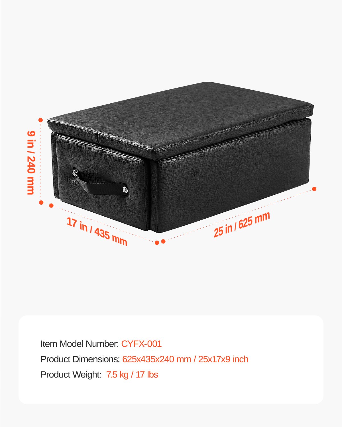 VEVOR Pilates Box for Reformer, 25x17x9 In Pilates Reformers Sitting Box for Exercises, Premium PU and Wood Pilates Equipment Accessory, Improve Strength, Balance, Range of Motion Home Gym, Black